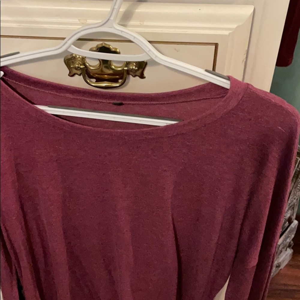 Longer sleeved purple shirt